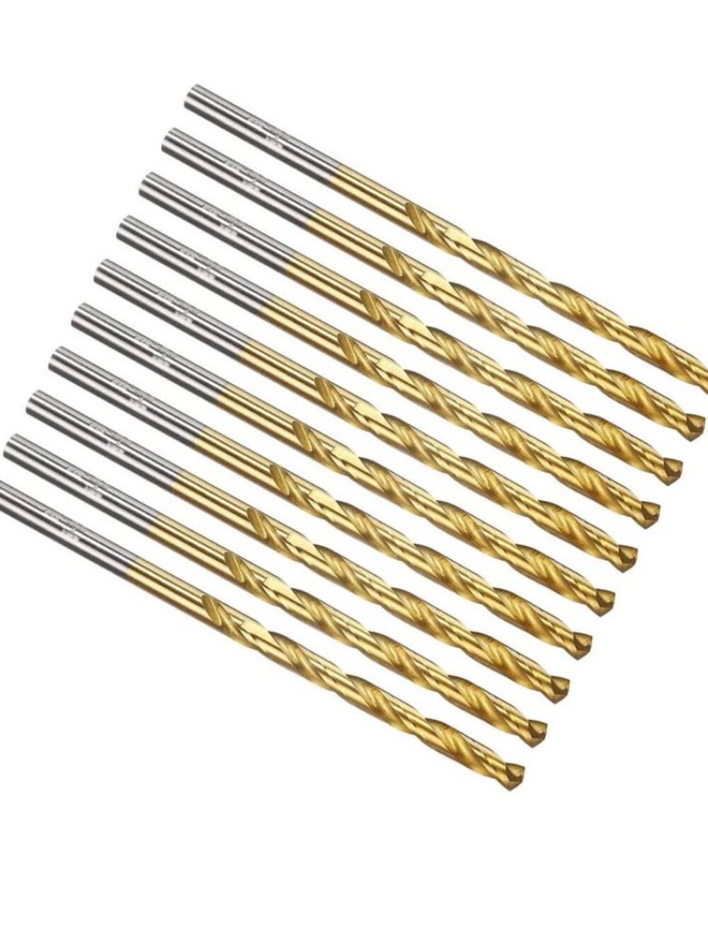 1/8" Drill Bit 4341 High-Speed Steel 135° TiN Coated 10 Pack